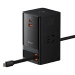 Baseus PowerCombo Digital Power Strip 3AC + USB + Type C+ Retractable-C 65W With 1.5m Power Cord