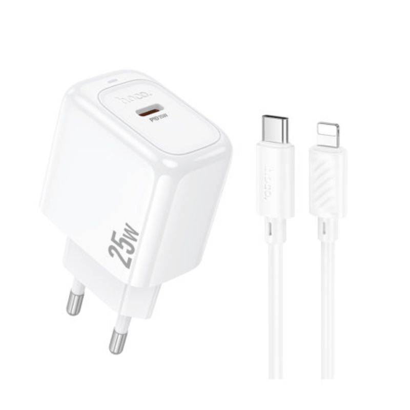 Hoco CS53A 25W PD Wall Charger with Lightning Cable Hoco CS53A 25W PD Wall Charger with Lightning Cable - Image 1