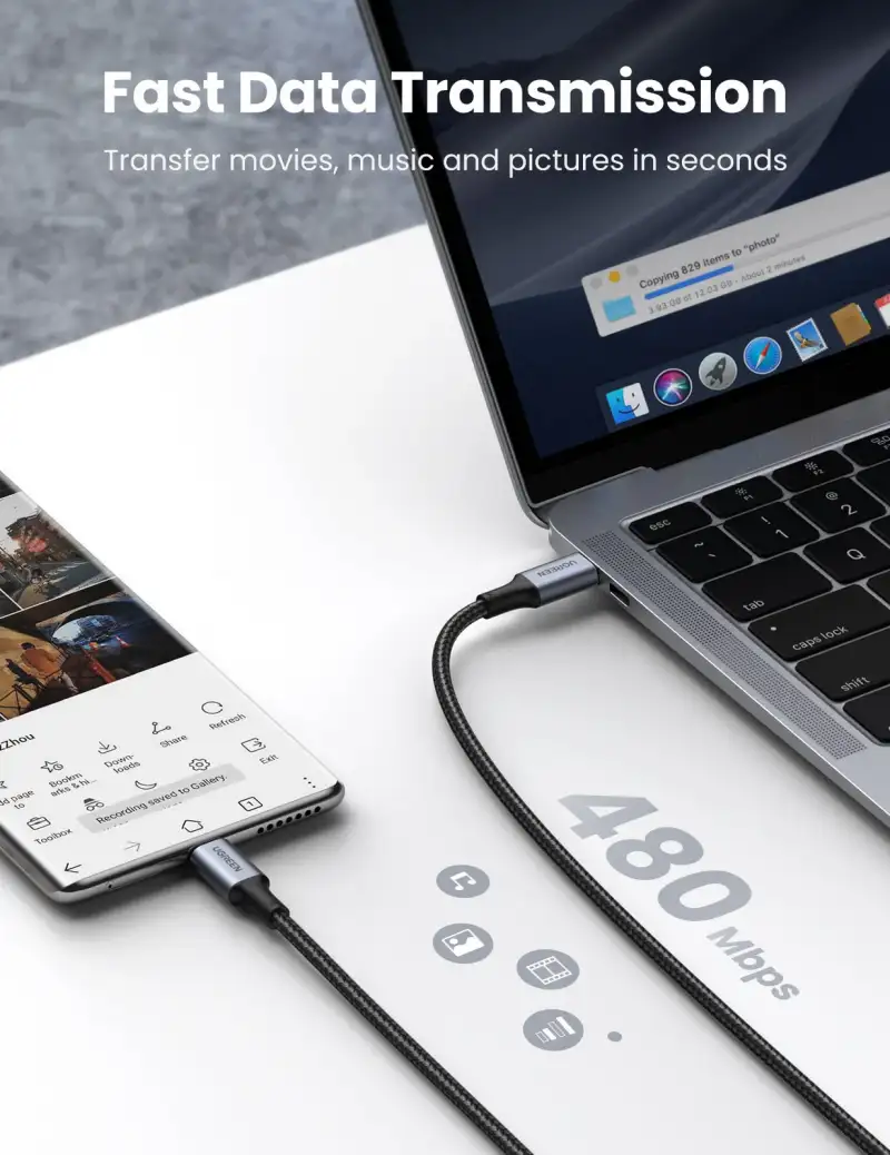 Ugreen US316 100W USB C to USB C Fast Charging Cable 1m 1