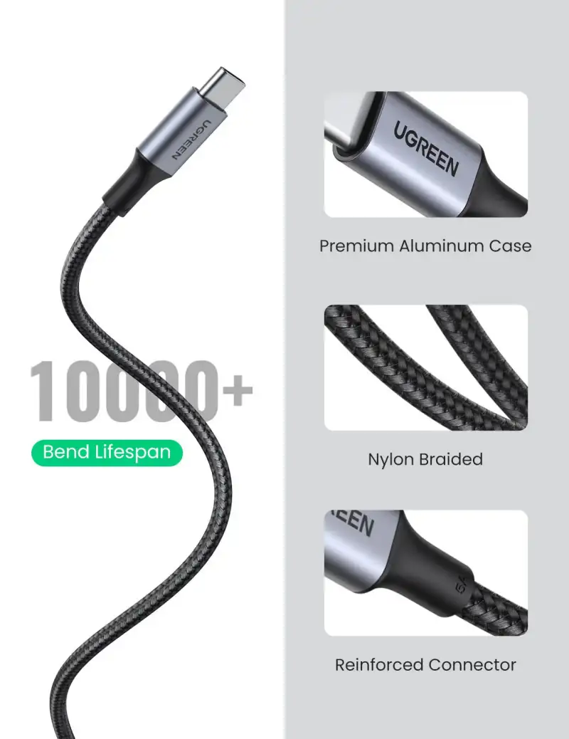 Ugreen US316 100W USB C to USB C Fast Charging Cable 1m 2