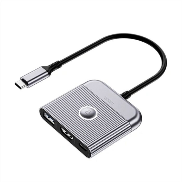 WiWU Wi-HB002 3 in 1 Type C hub Laptop Adatpter