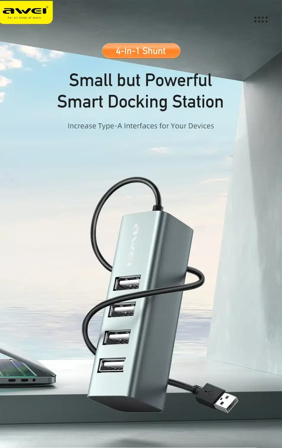 Awei CL122 USB 2.0 docking station for easy expansion