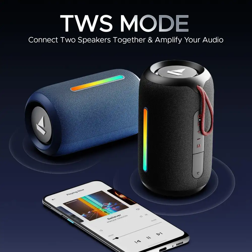 Compact boAt Bluetooth speaker with long battery life