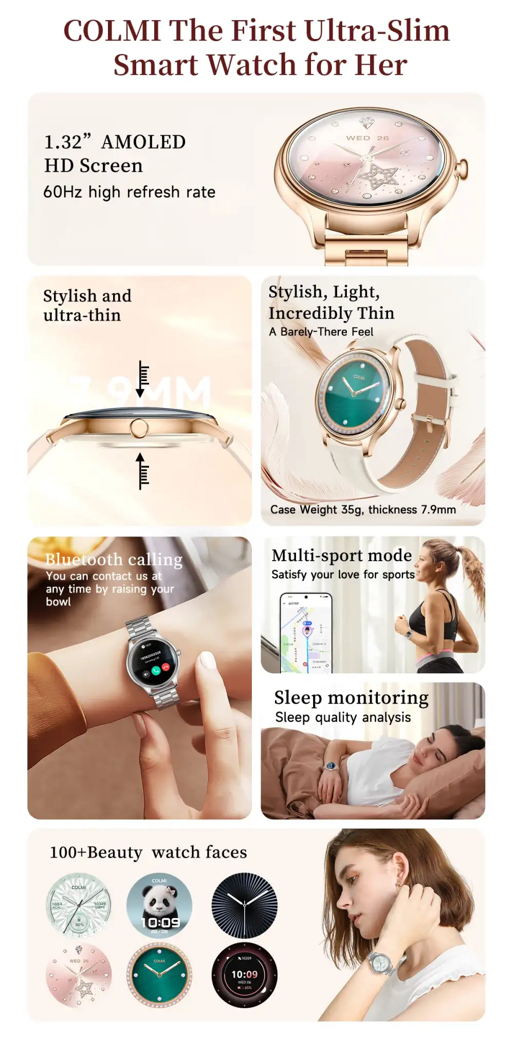 Stylish fitness watch offering daily health tracking