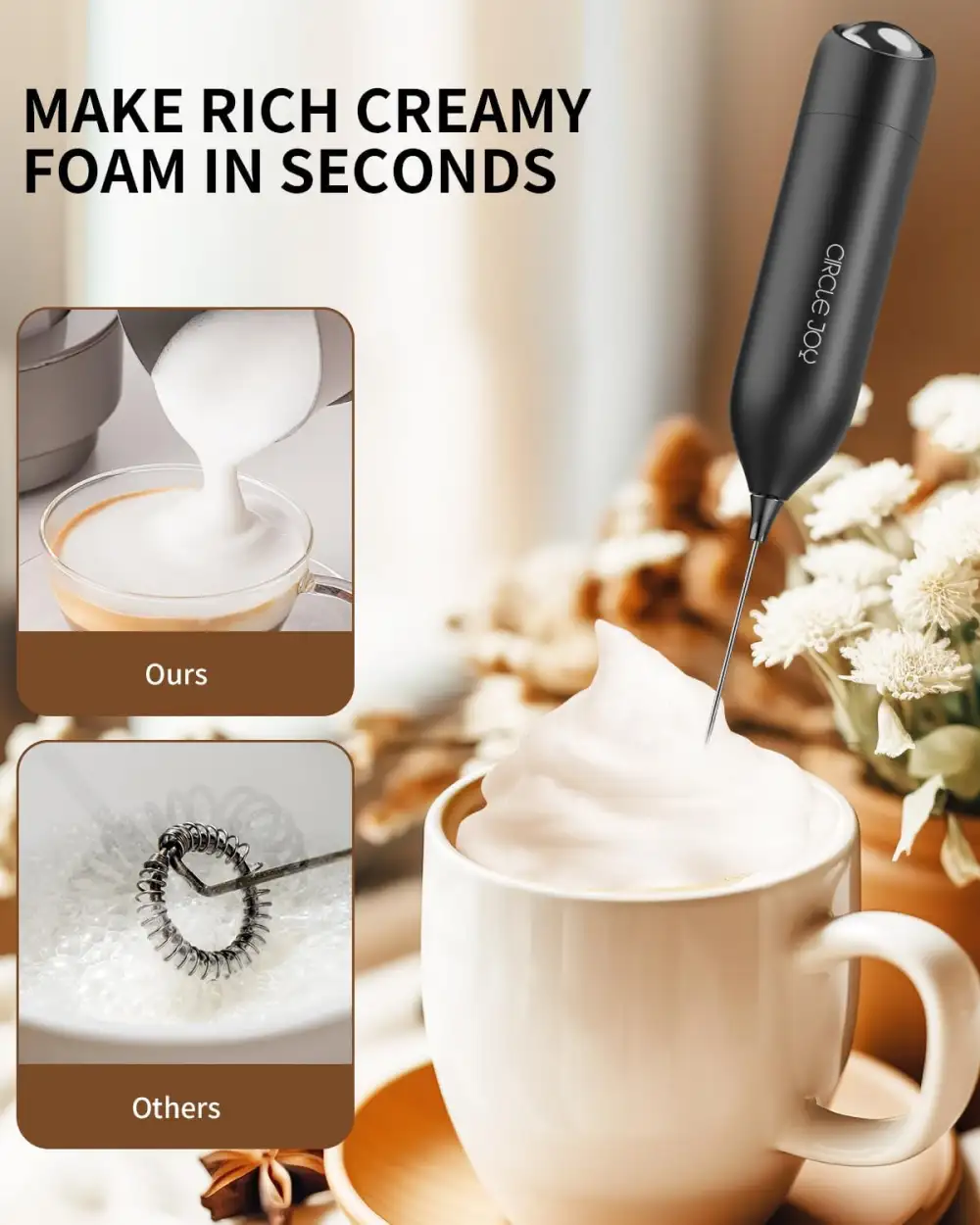 Circle Joy CJ-EMF07 sleek electric milk frother