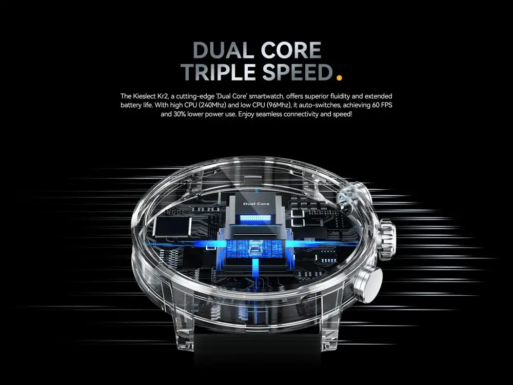 Premium Kr2 smart watch with crystal-clear call audio
