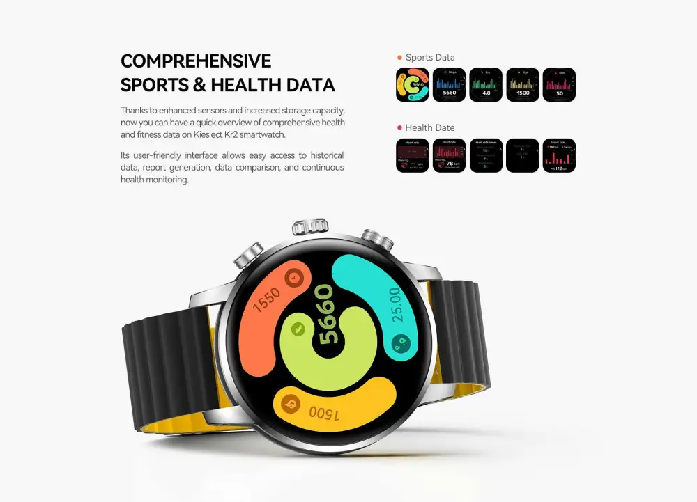 Sleek Kieslect Kr2 fitness watch for daily activity