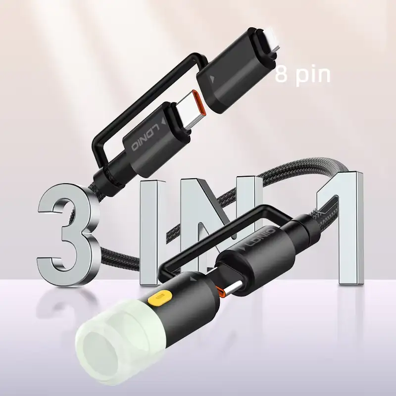 LDNIO LC19 65W 3 in 1 Super Fast Charging Data Cable