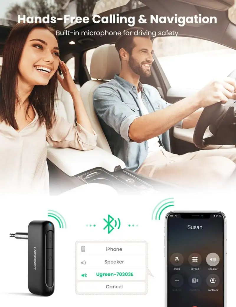 UGREEN CM276 70303 Bluetooth 5.0 Receiver Audio Adapter 2