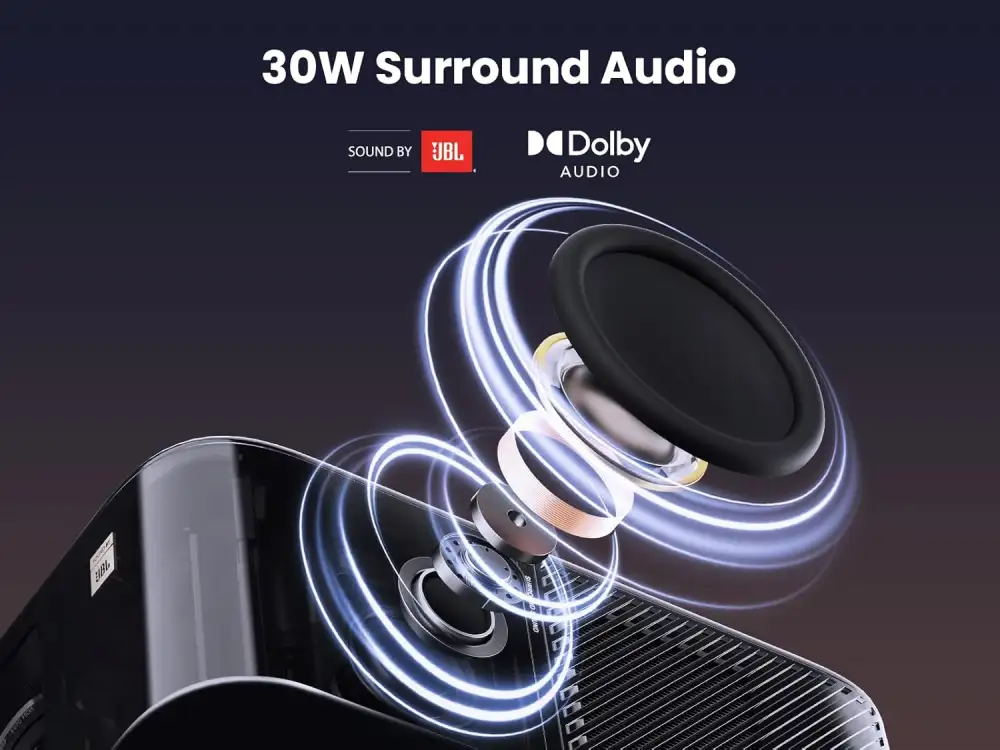 Enjoy an immersive viewing experience with the Yaber K3 Smart Projector, featuring compact design and smart connectivity options.