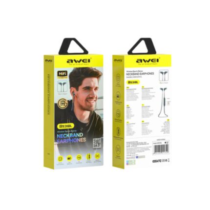 A clean studio shot of the Awei B931BL wireless sports stereo neckband earphone