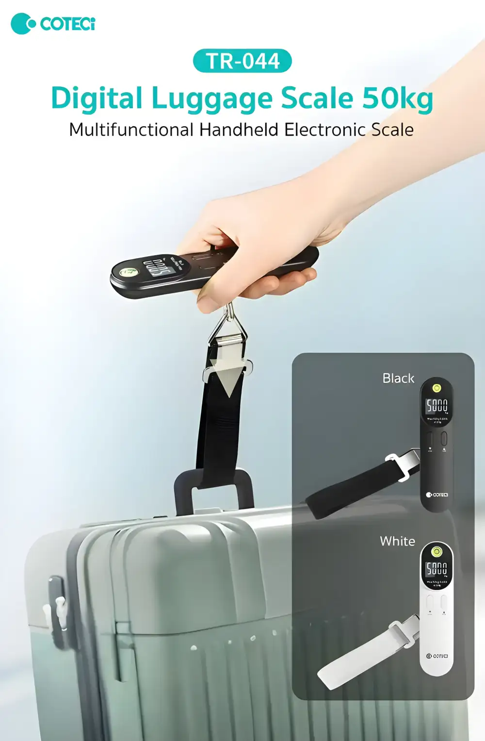 Coteci TR-044 digital scale for accurate luggage weight
