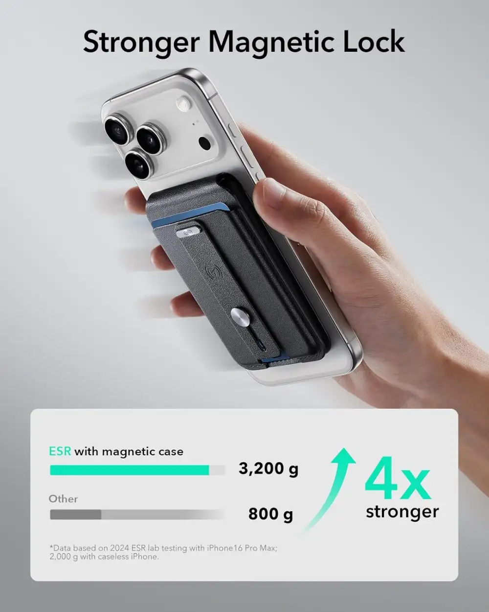 A close-up angle focusing on the magnetic ring alignment and card slots
