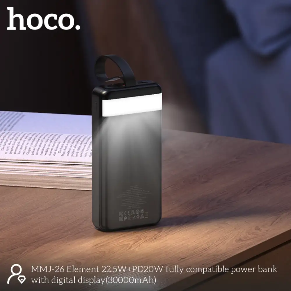 A clean studio shot of the HOCO MMJ-26 30000mAh power bank