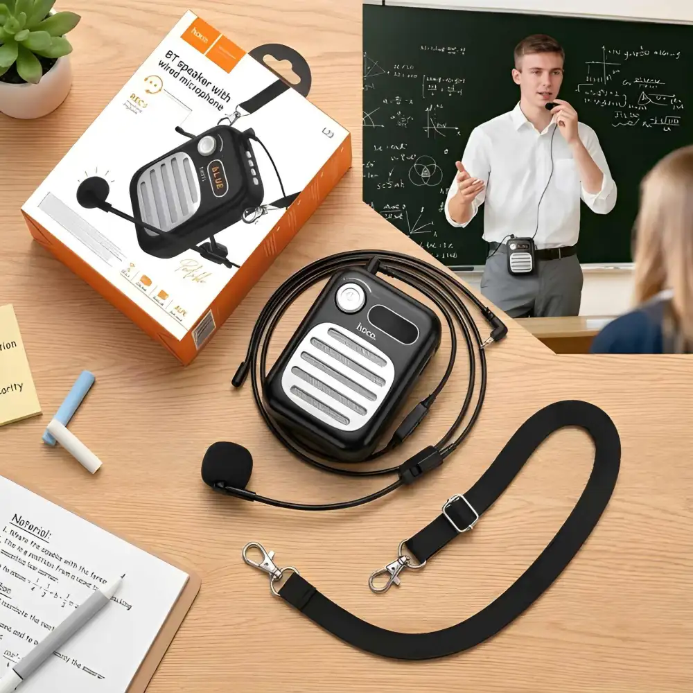 Hoco L23 Bluetooth speaker with wired microphone setup