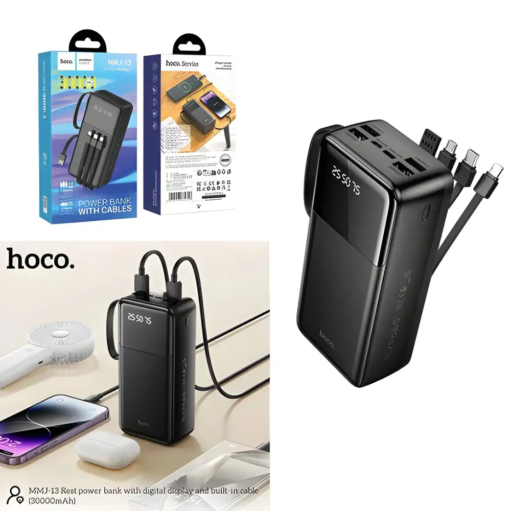 A clean studio shot of the Hoco MMJ13 Rest 30000mAh Power Bank