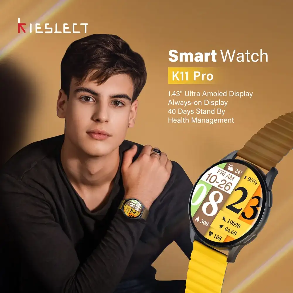 Kieslect K11 Pro smartwatch with bright AMOLED screen