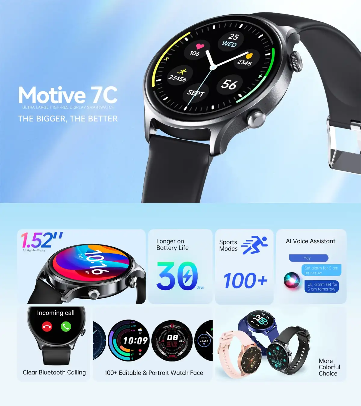 Riversong Motive 7C smartwatch with clear vibrant display