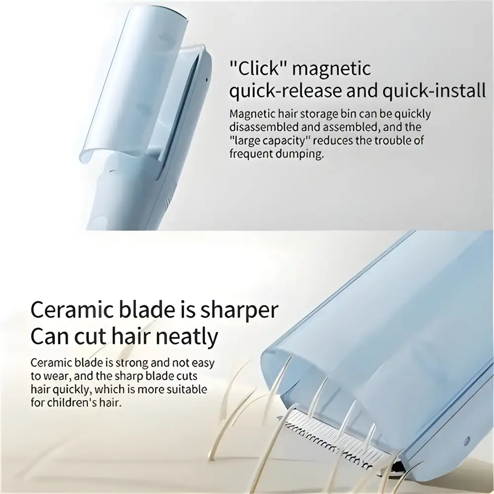 Safe rounded blade design for gentle child haircuts