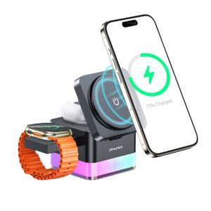 Awei W25 3-in-1 Desktop Charger Magnetic Wireless Charger