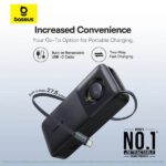 Baseus Free2Pull 65W 20000mAh Power Bank with Built-in Type-C Cable - Image 2