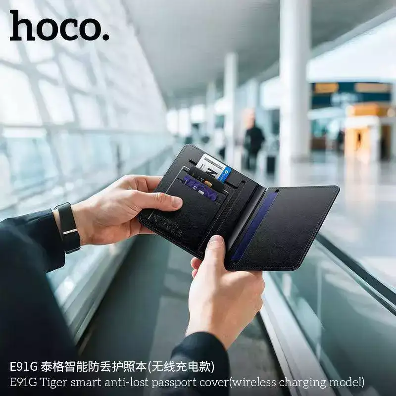 Hoco E91G tiger anti lost smart passport cover