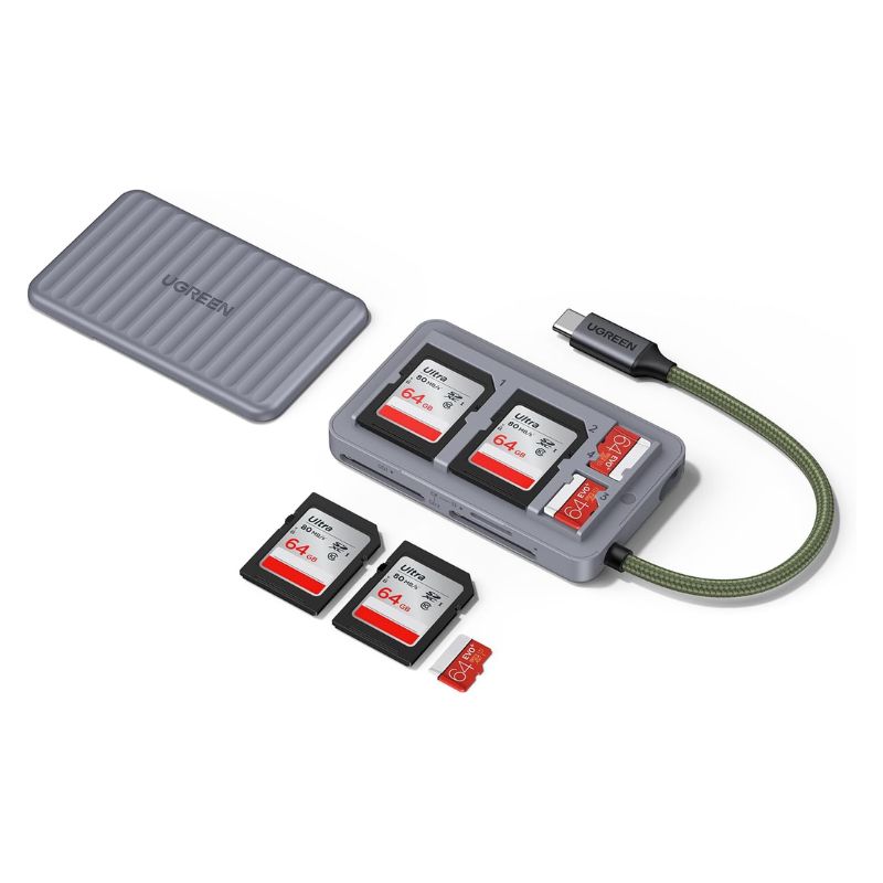 UGREEN CM868 USB-C 3.0 SDTF Card Reader with 4 Card Storage Slots (55886) UGREEN CM868 USB-C 3.0 SD