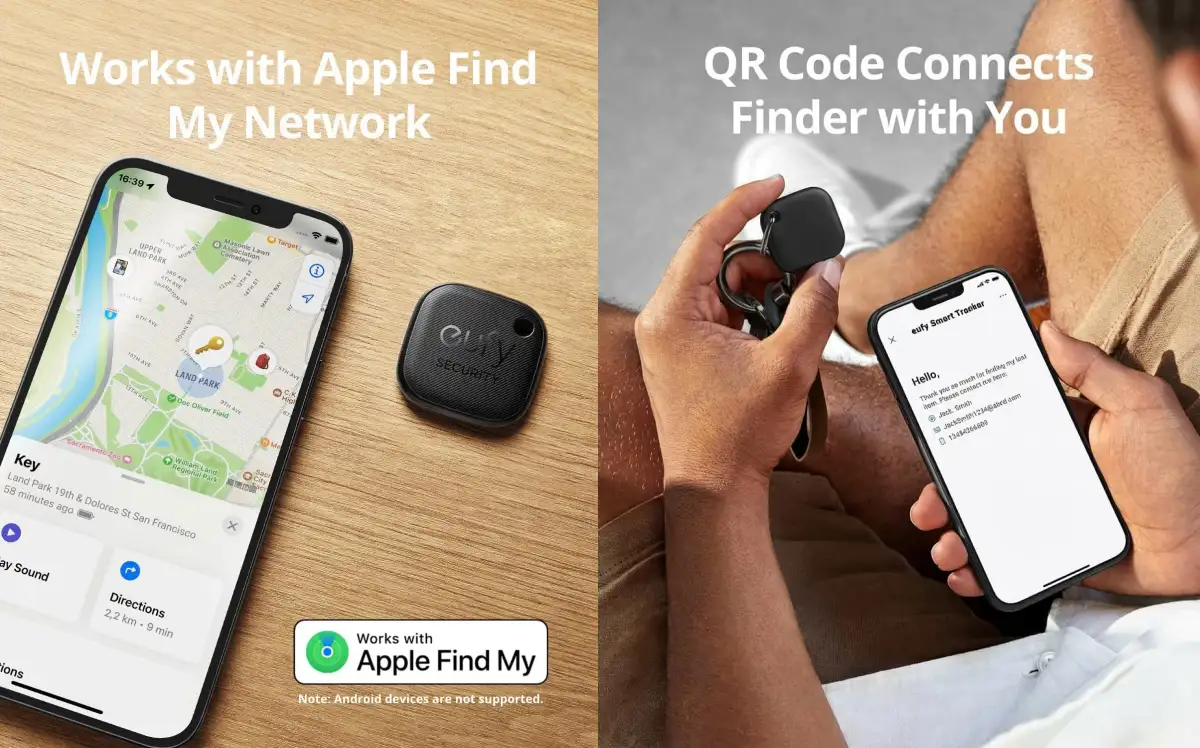 Slim smart tracker designed to find keys and valuables