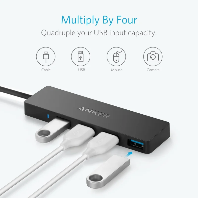 Anker 4-port USB hub compact high speed splitter