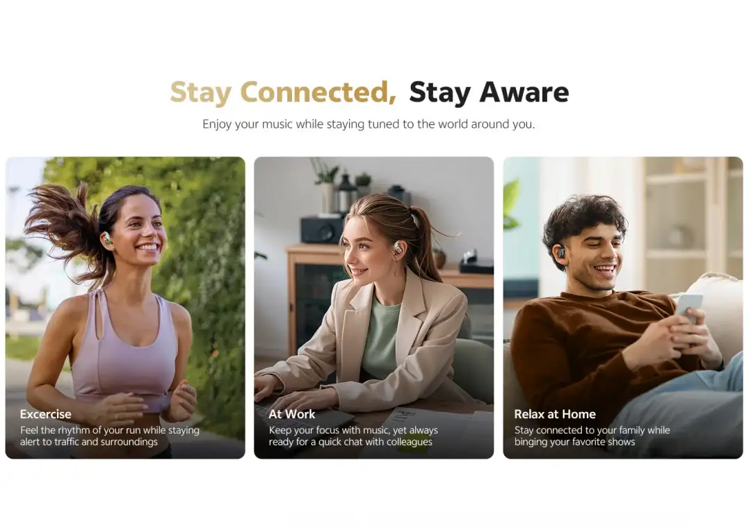 Premium QCY open-ear headset for daily listening