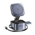 USAMS CD257 Qi2 3-in-1 Magnetic Wireless Charger – Foldable Fast Charging Stand