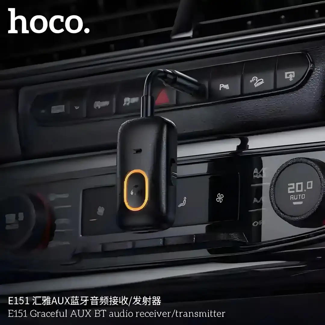HOCO Graceful E151 compact portable Bluetooth AUX audio receiver lightweight design