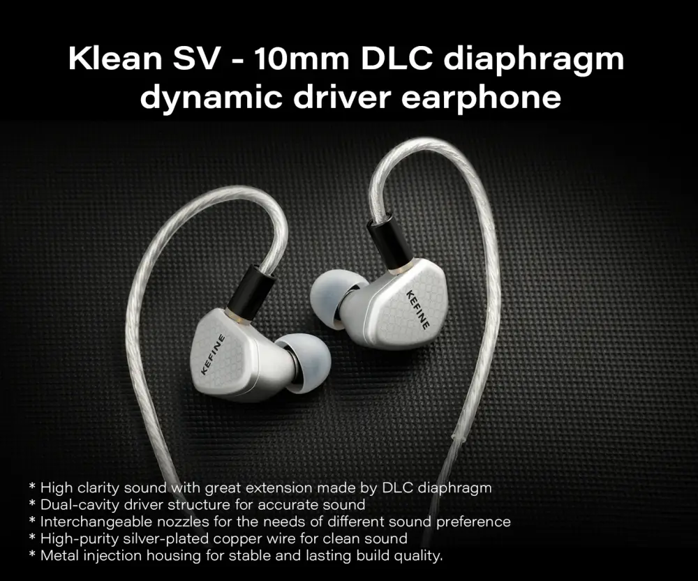 kefine klean sv 10mm dynamic driver iem earphone