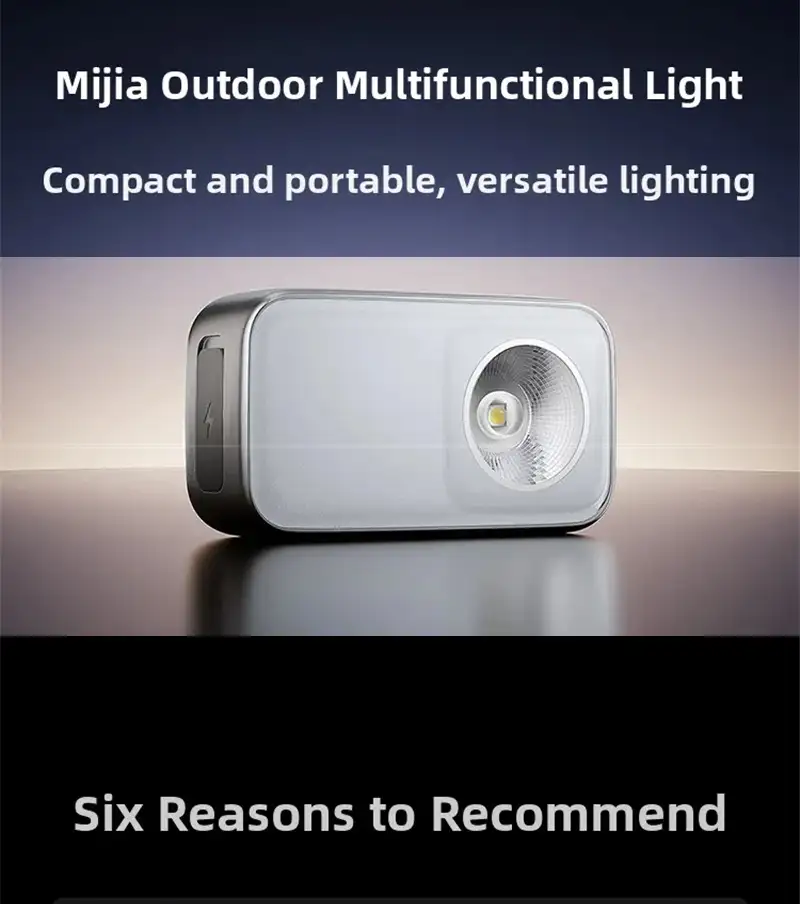 Xiaomi Mijia outdoor multifunction LED camping light rechargeable waterproof design