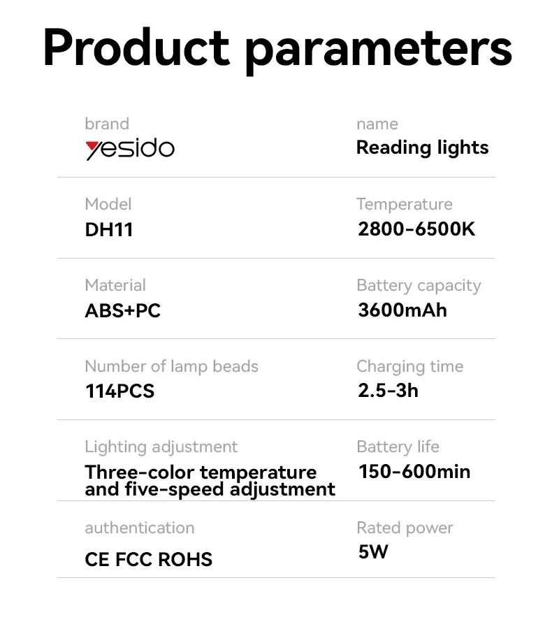 yesido dh11 reading lamp price in bangladesh