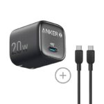 Anker Zolo 20W USB-C Charger with USB-C Cable Combo Pack B2699 fast charging wall adapter black