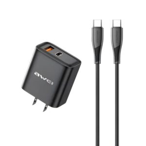 AWEI PD81C-US charger USB and Type-C ports detail