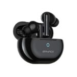 Awei T61 wireless bluetooth ENC earbuds front view with charging case