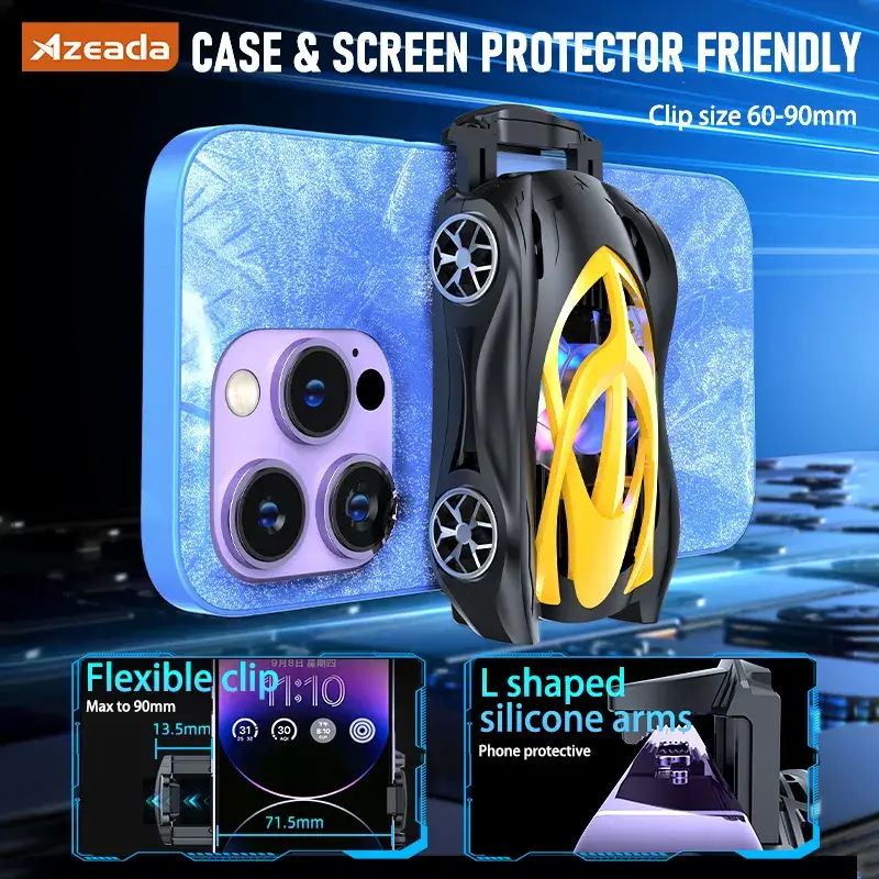 Azeada phone cooling fan used for gaming to reduce overheating