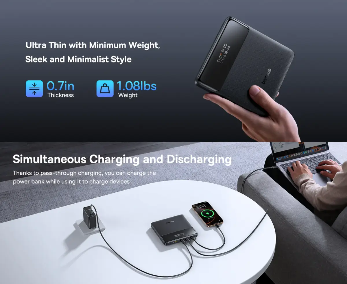 Baseus Blade H1 Lite ultra slim 100W laptop power bank