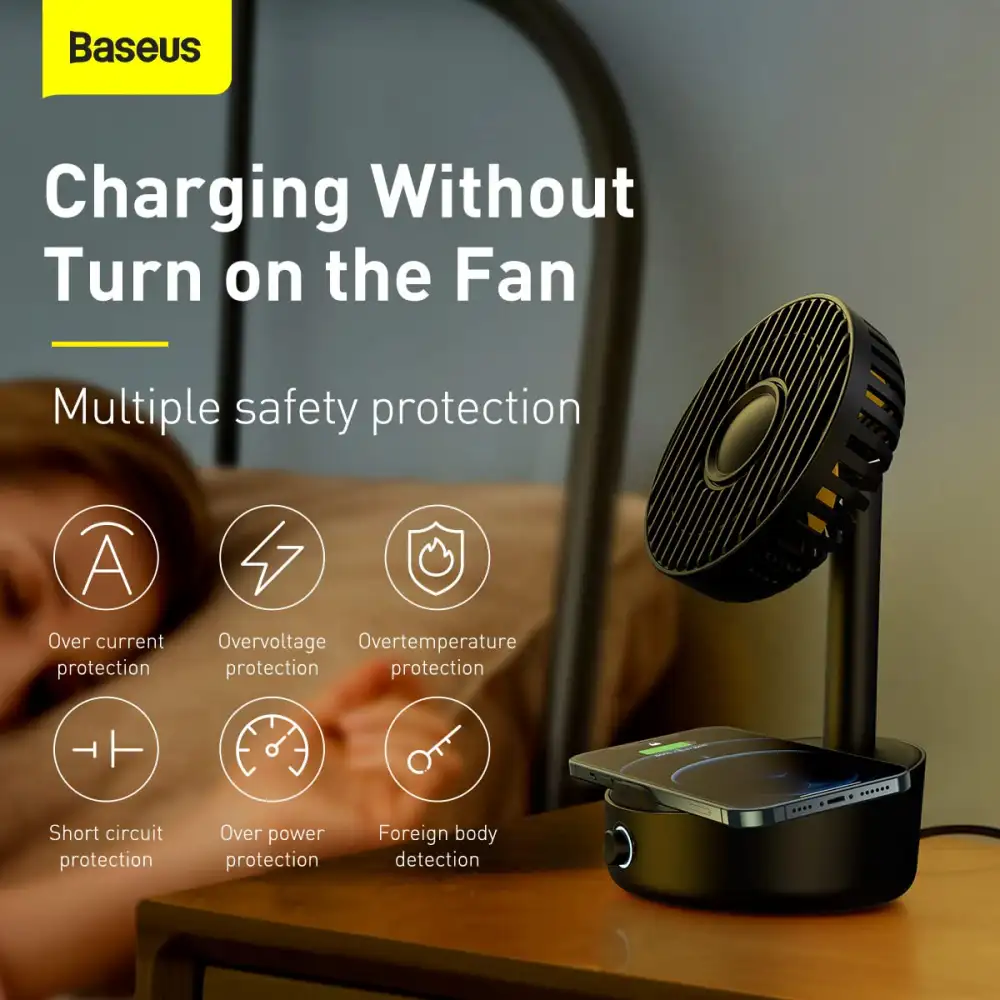Baseus BS-W513 wireless charger with cooling fan for heat control