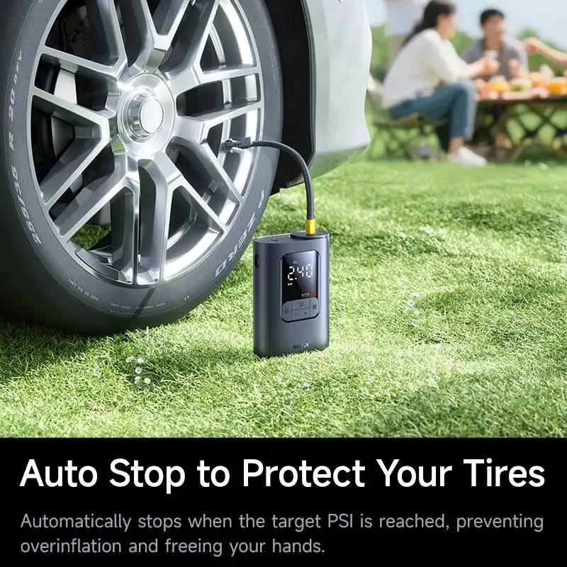 Baseus VA1 portable tire inflator used for car and bike tires