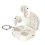 Belkin SoundForm Anywhere wireless earbuds front view with charging case