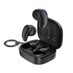 Belkin SoundForm Anywhere wireless earbuds front view with charging case