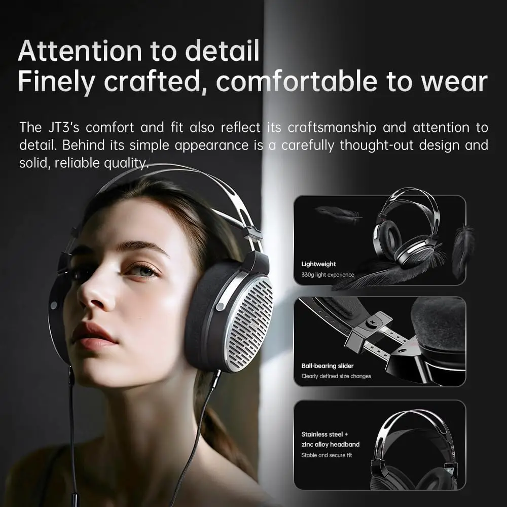 FiiO JT3 50mm dynamic driver headphones high quality sound performance