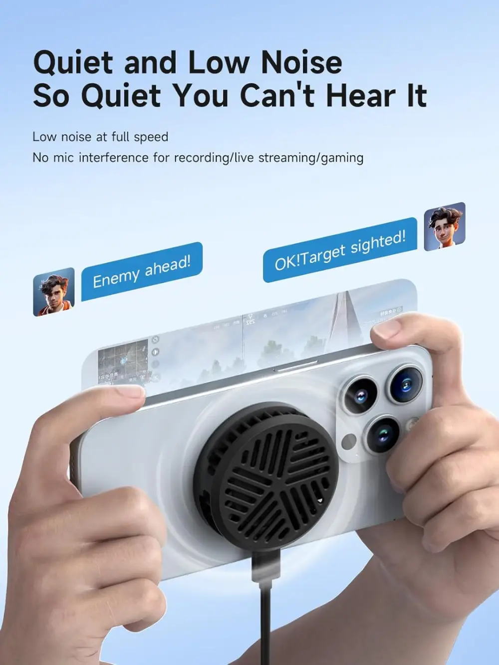 Hagibis magnetic phone cooler design with strong cooling performance