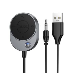 Hoco E150 Bluetooth AUX receiver main design for car audio streaming