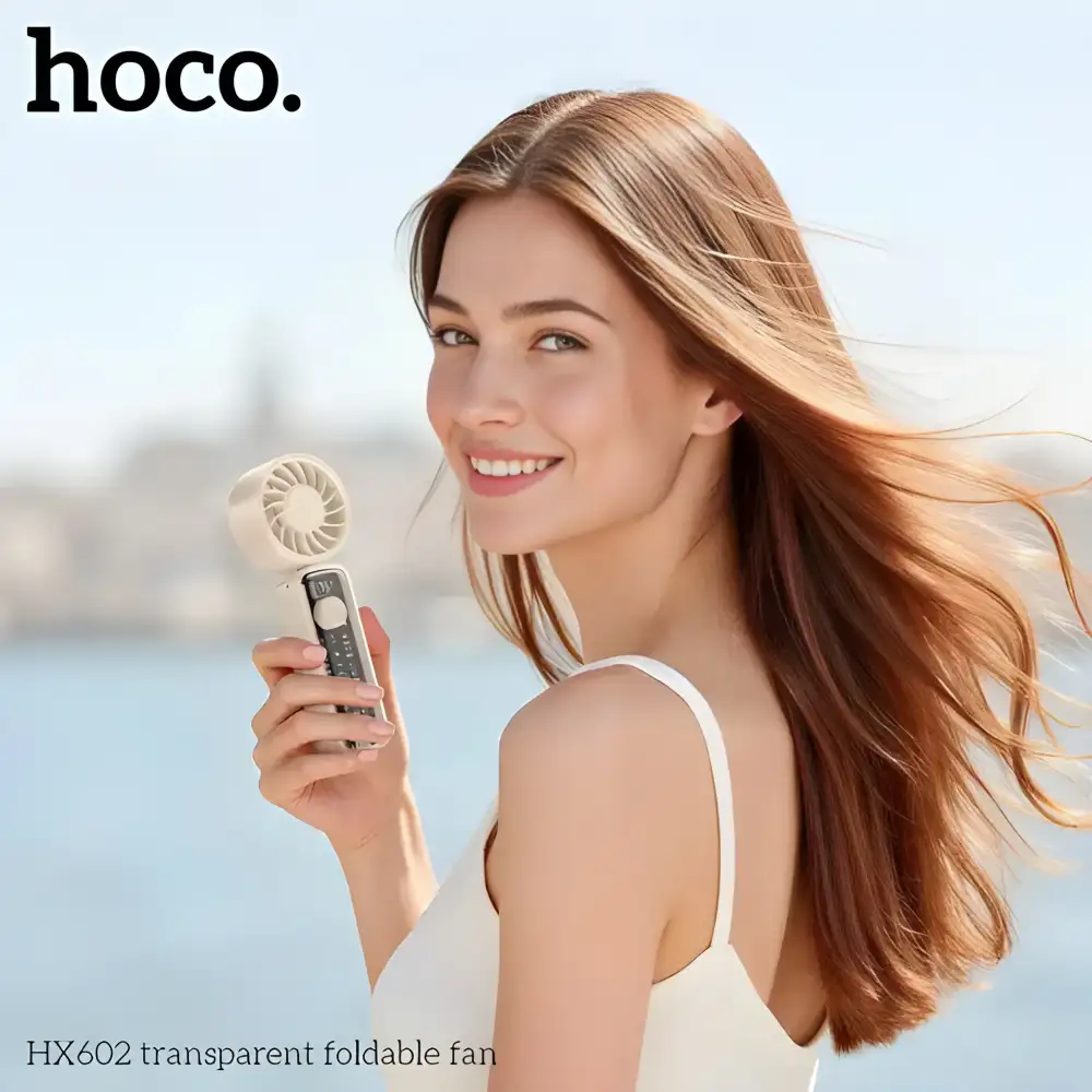 HOCO HX602 Portable Folding Fan HOCO HX602 foldable handheld fan side profile portable design