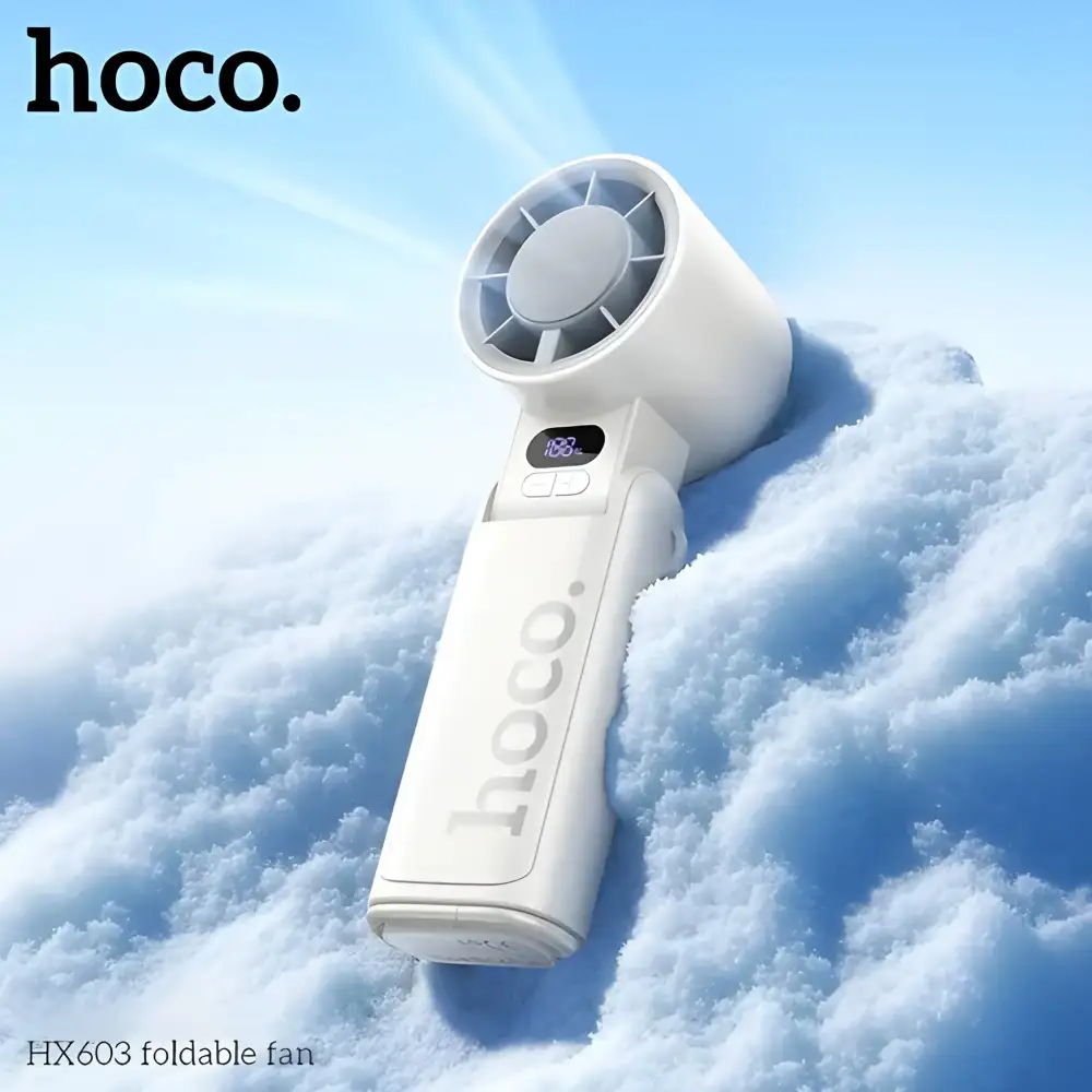 HOCO HX603 Handheld Foldable Cooling Fan HOCO HX603 foldable handheld fan side profile portable design