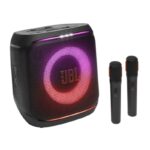 JBL PartyBox Encore 2 100W portable bluetooth speaker with dual wireless mic front view